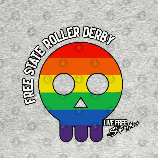 New Logo Rainbow by Free State Roller Derby